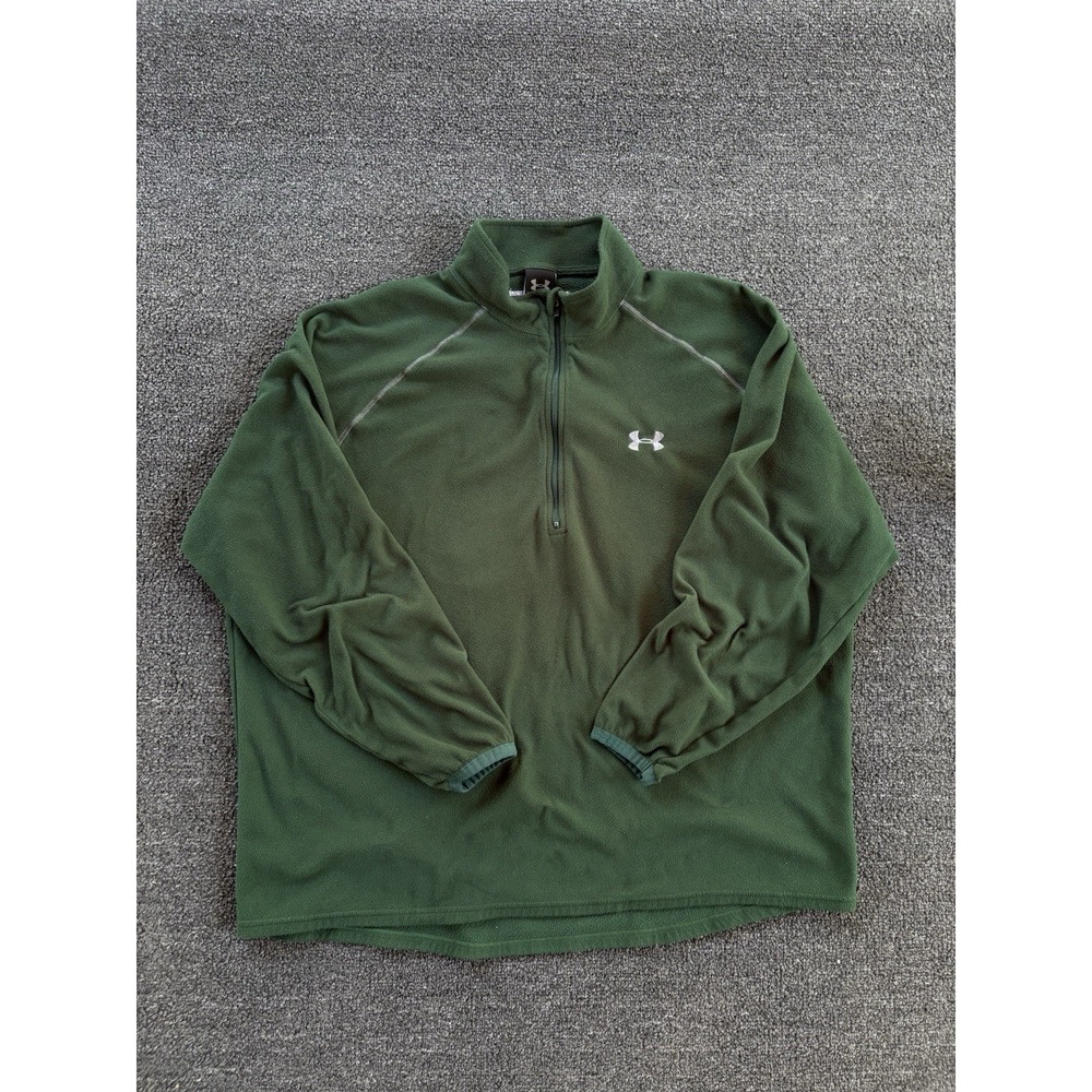 Under Armour Men's XL‎ Green Fleece 1/4 Quarter Zip Pullover Sweater Cold Gear